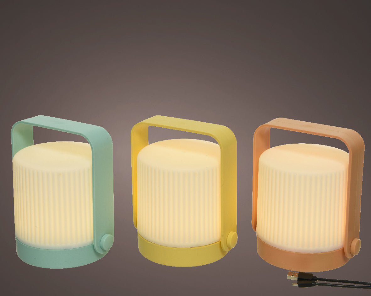 LANTERNA LED RICARICABILE 14,5X11,5X16CM COLORE ASSORTITO