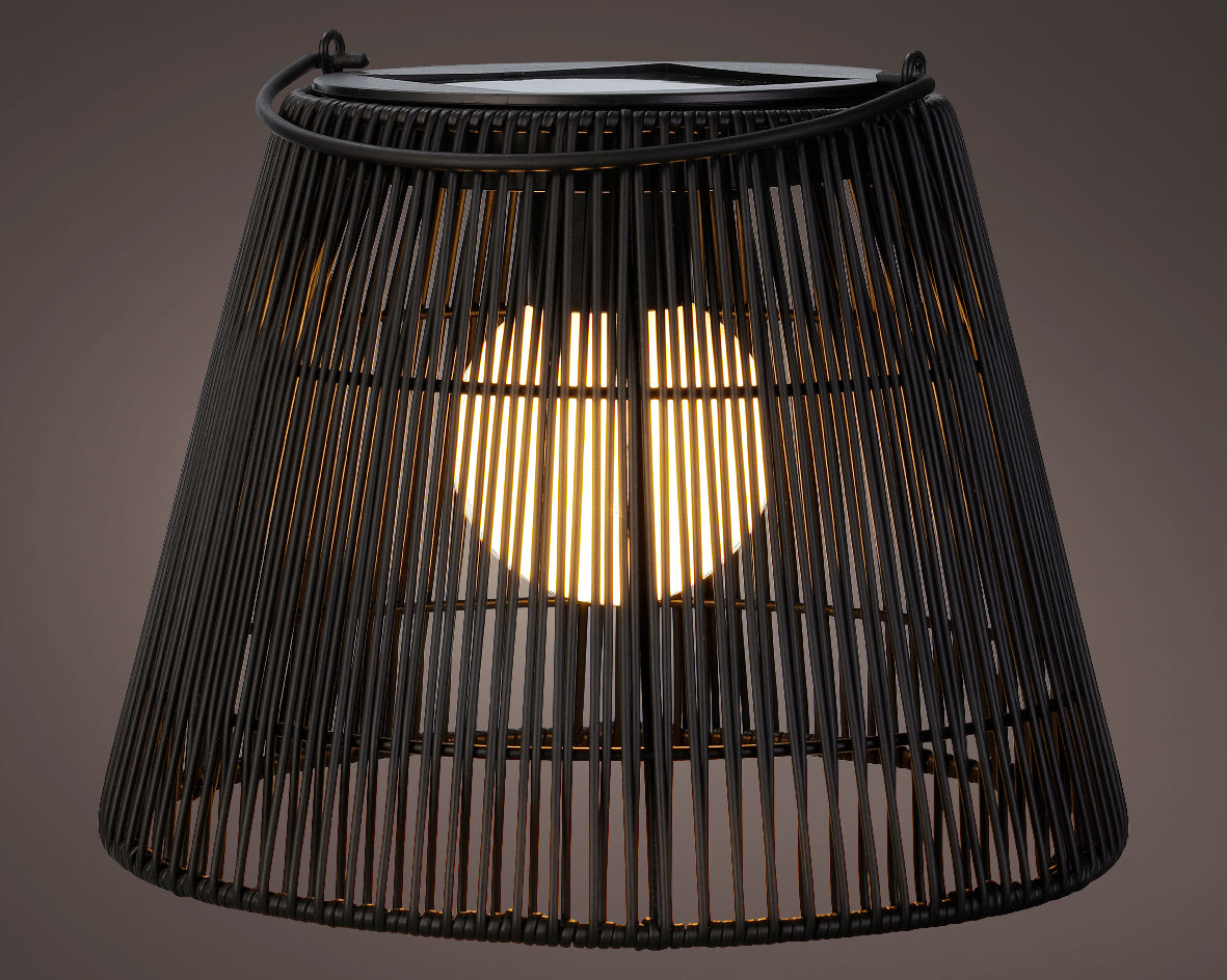 LANTERNA LED NERA CON PANNELLO SOLARE