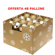 OFFERTA 48 PALLINE DI NATALE 10 CM ORO ASSORTITE