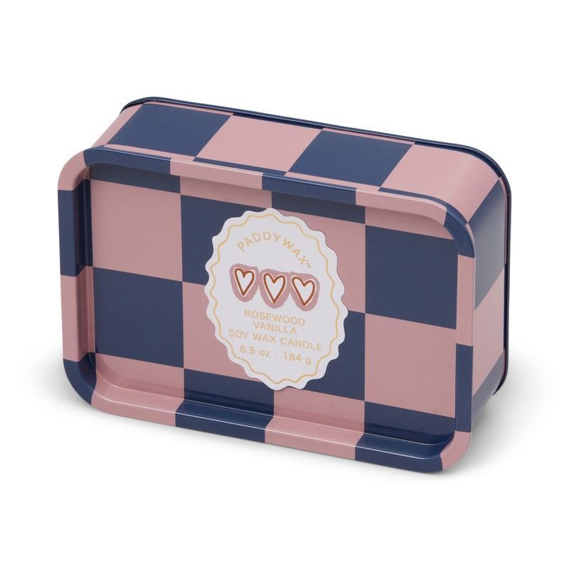 Paddywax Candela in Latta Stampata "A Dopo" - Legno di Rosa e Vaniglia (184g)