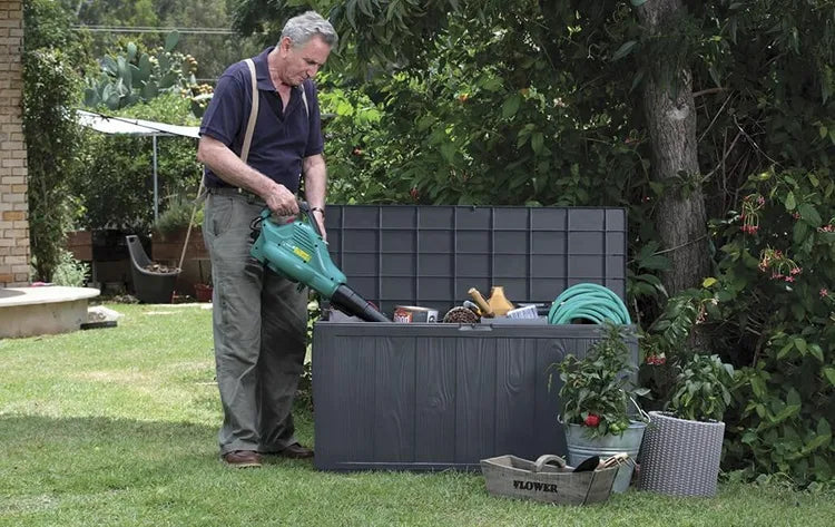 BAULE DA GIARDINO SHERWOOD EFFETTO LEGNO 117X45X57,5H - 270 LT ANTRACITE