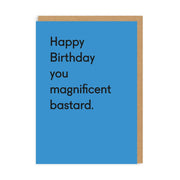 Ohh Deer Biglietto di auguri "You Magnificent Bastard" A6 (152 x 112 x 1,5 mm), blu/kraft