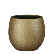 Mica Decorations Vaso Porto in terracotta 17 x 17 x 17 cm, oro metallizzato
