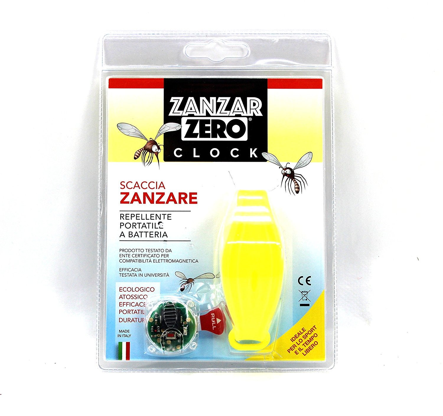 SCACCIA ZANZARE PORTATILE A BATTERIA ZANZARZERO CLOCK COLORI ASSORTITI
