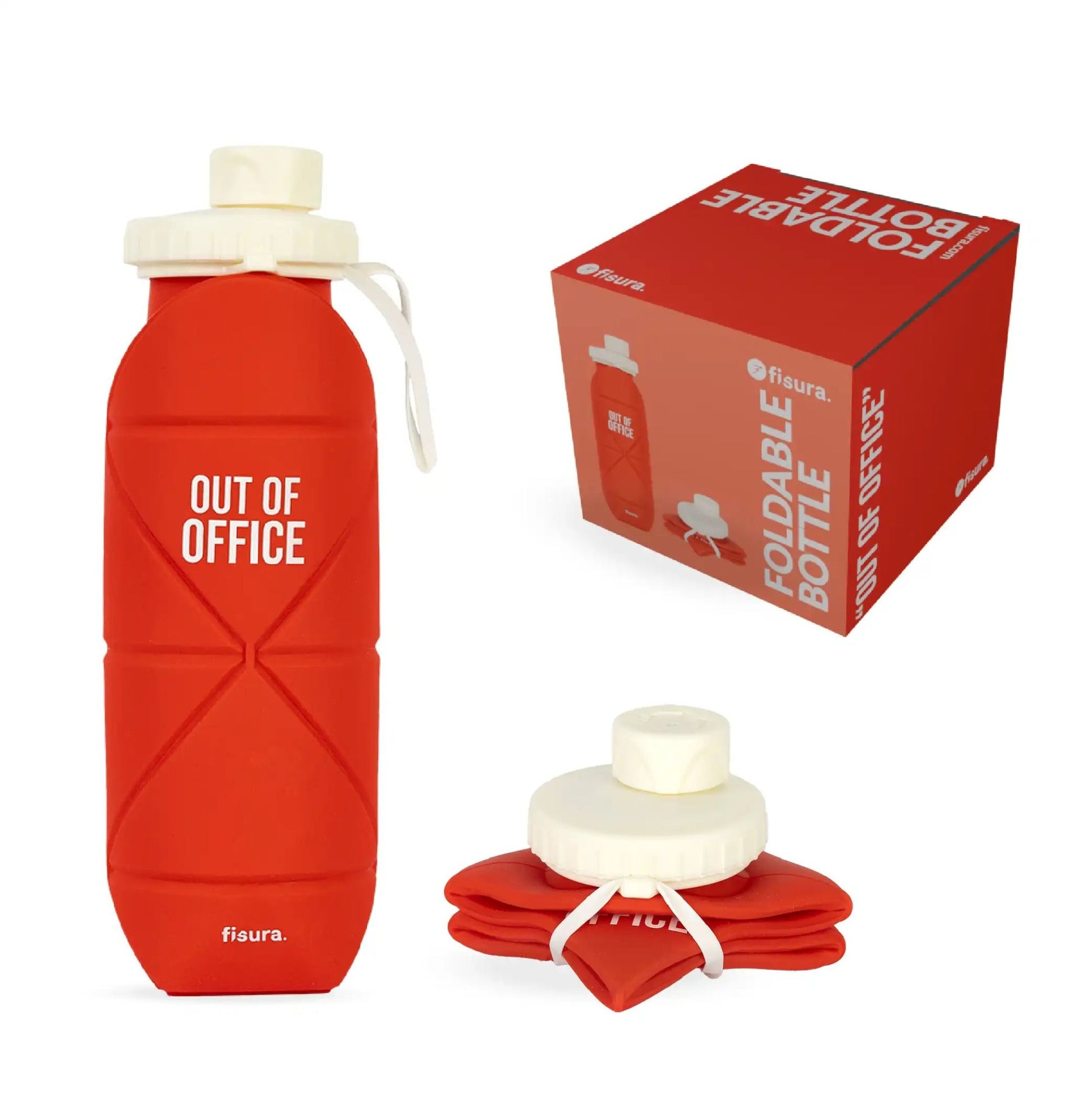 Fisura Borraccia pieghevole in silicone “Out of the office”, 22,5xD7 cm