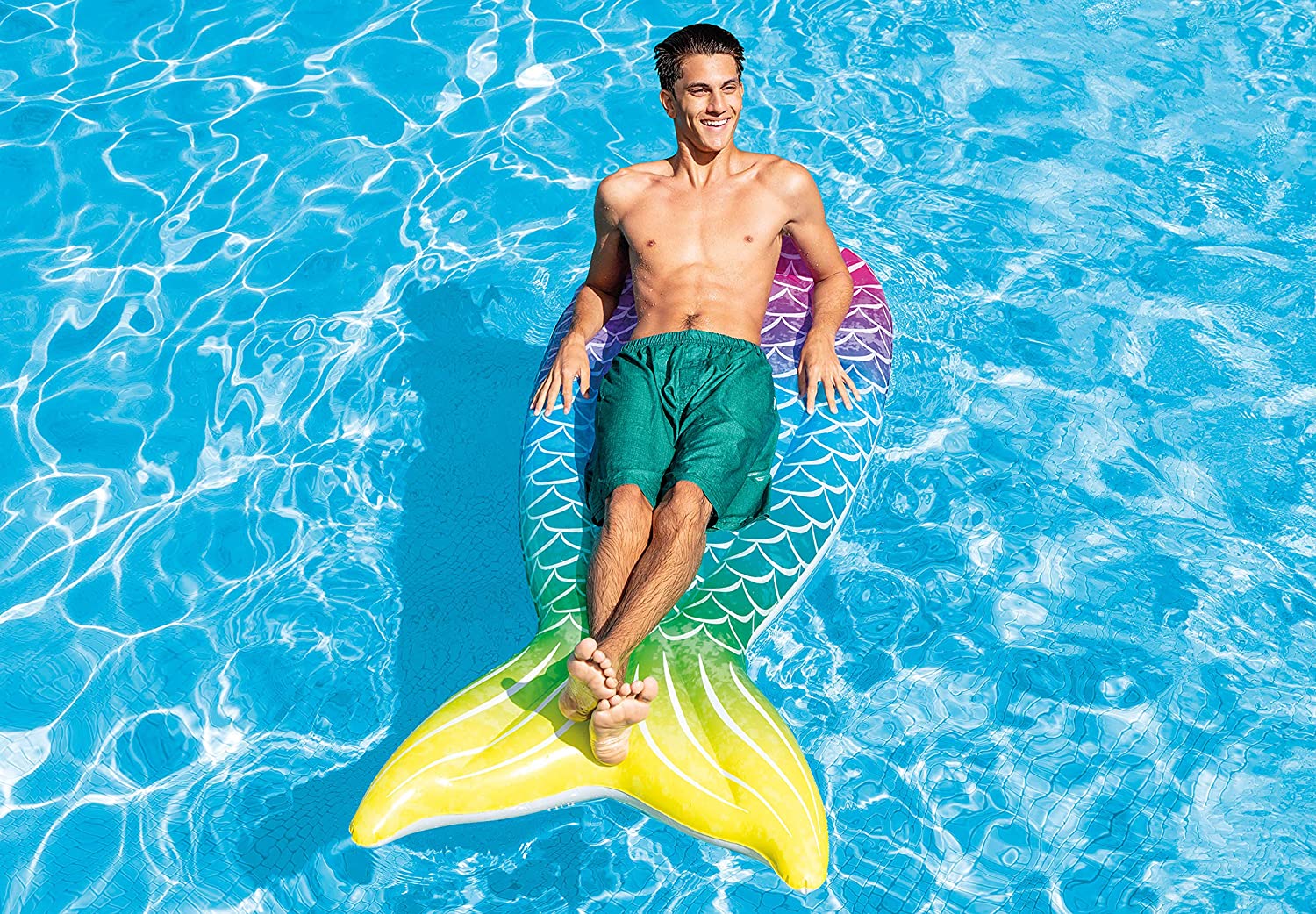 MATERASSINO GONFIABILE SIRENA MULTICOLOR 178X71X18CM