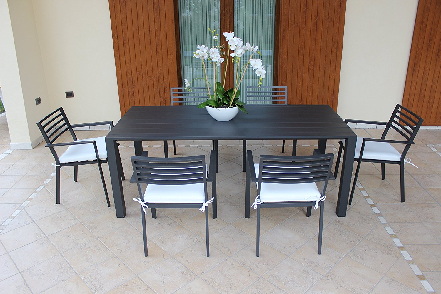TAVOLO DA ESTERNO 200X90 CM GRIGIO FLORENCE