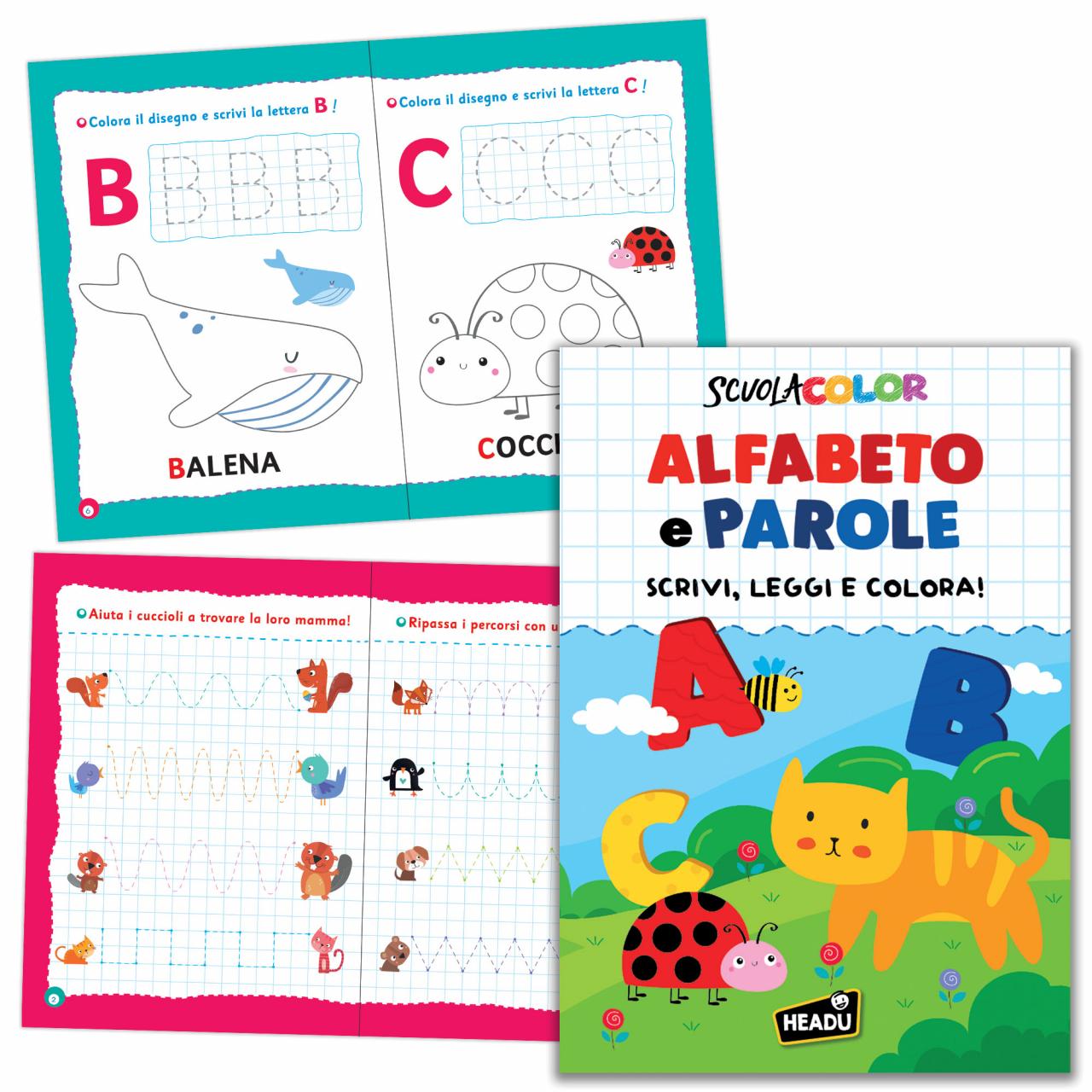 Libro Attività Alfabeto e Parole 32 Pagine Headu
