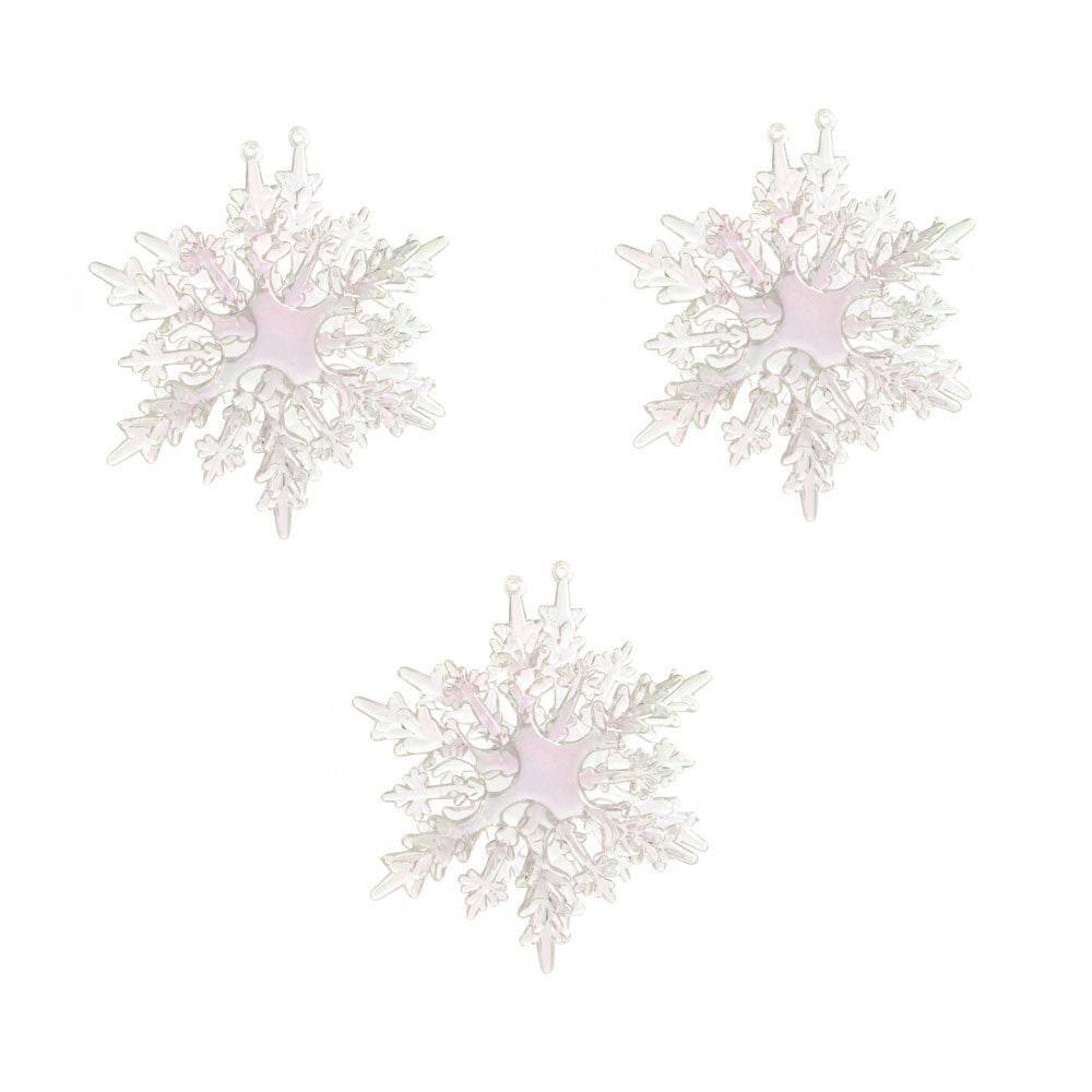 OFFERTA 6 FIOCCHI DI NEVE 10CM TRASPARENTI LUCIDI