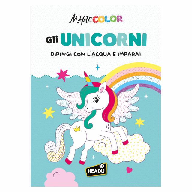 Libro da colorare ad acqua Gli Unicorni HEADU