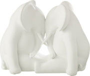 Elefante Faccia a Faccia 36.5x21x27.5 cm Bianco