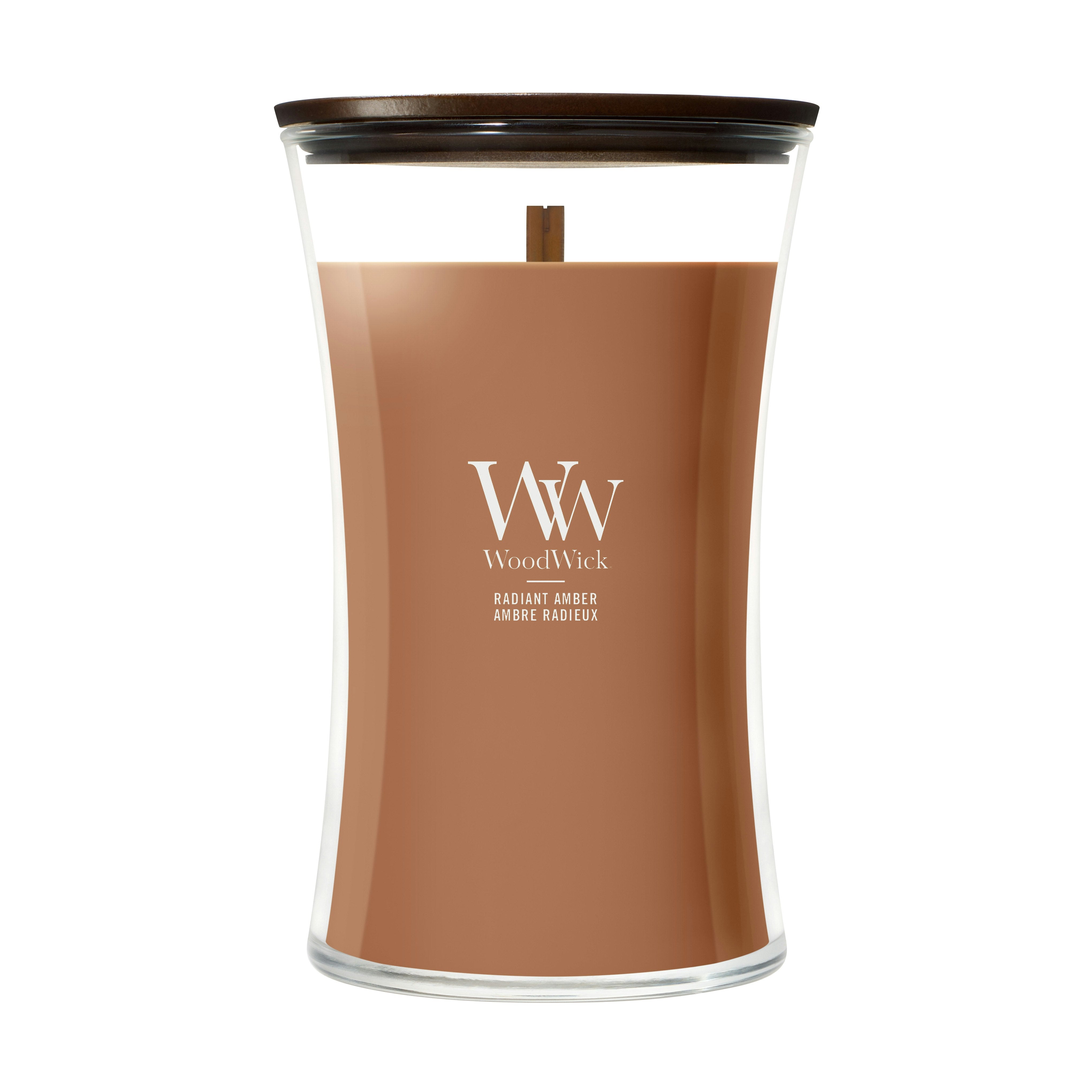 Candela Radiant Amber grande 609g Marrone Woodwick