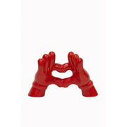 BLOGO Scultura in Ceramica "Touch of Love" - Mani a Cuore Rosse