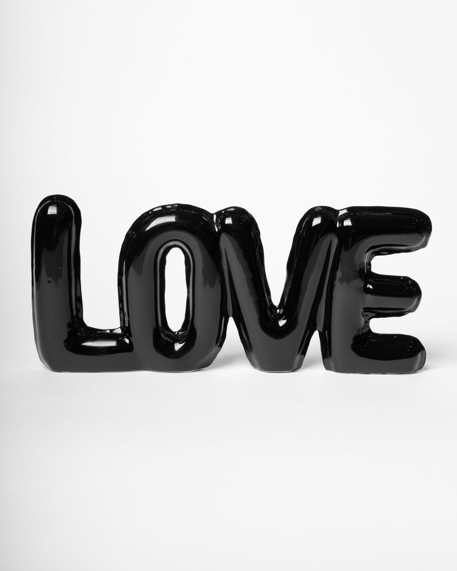 BLOGO Scritta decorativa in ceramica Love Nero 24x11cm