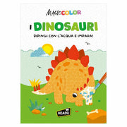 Libro Attività Dipingi con l'Acqua I Dinosauri 24 pagine Headu