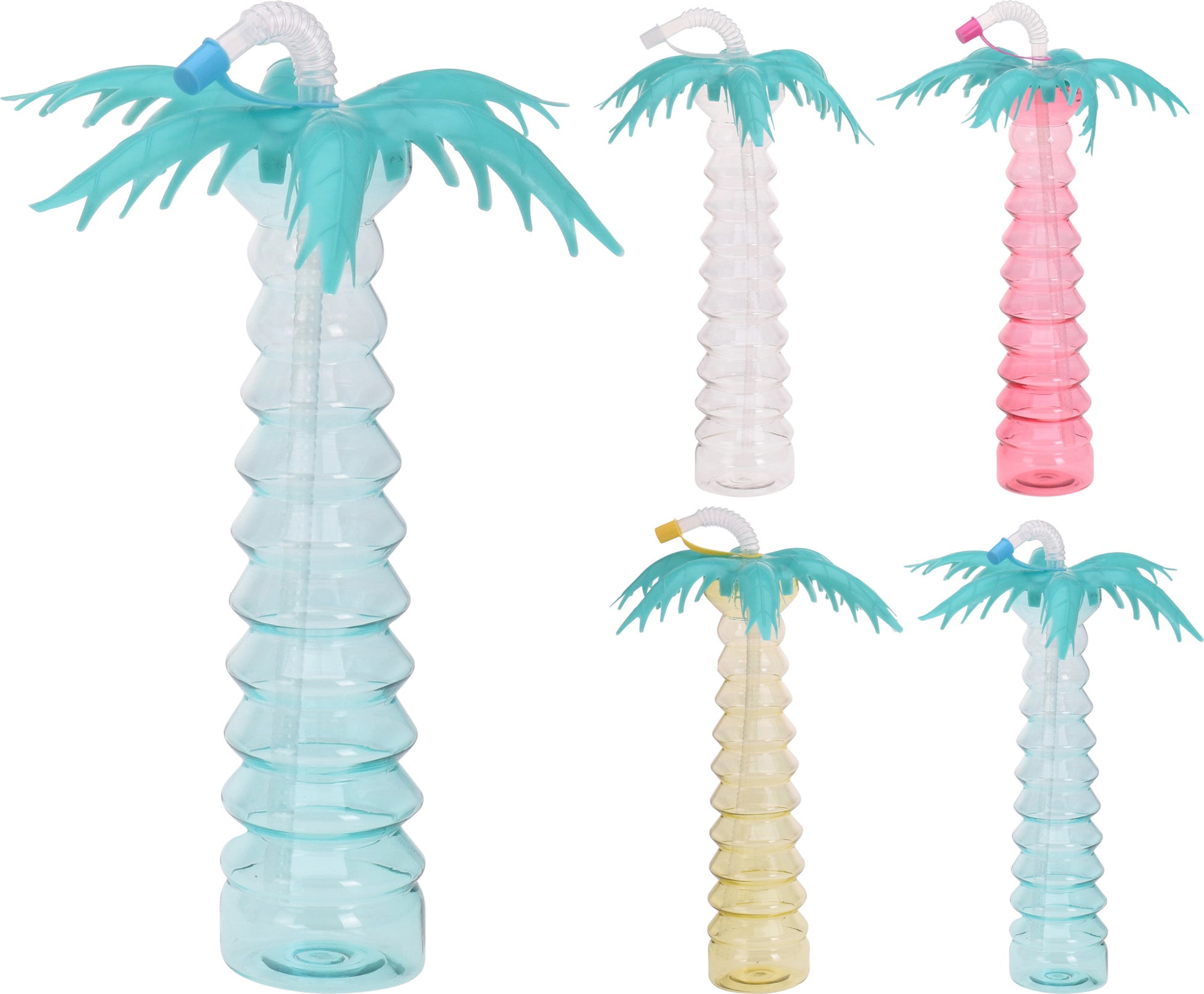 OFFERTA 4PZ BOTTIGLIA PALMA CON CANNUCCIA COLORI ASSORTITI
