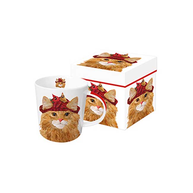 MUG TREND TAZZA CAT AMANDA 9,5X9,5 CM 350 ML CERAMICA