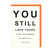 Ohh Deer Biglietto di auguri "Get My Eyes Tested" A6, arancione