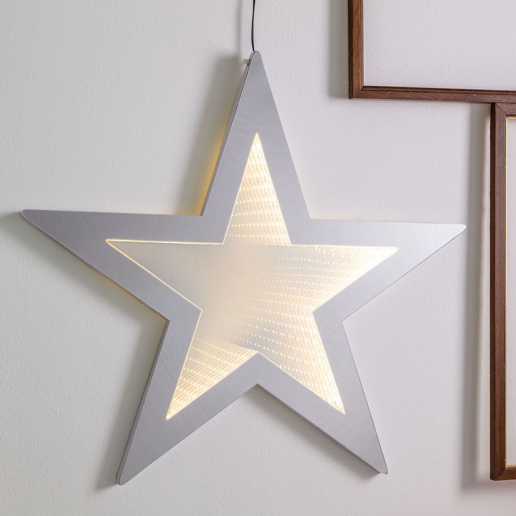 Specchio infinito a LED a forma di Stella D50 cm Bianco caldo
