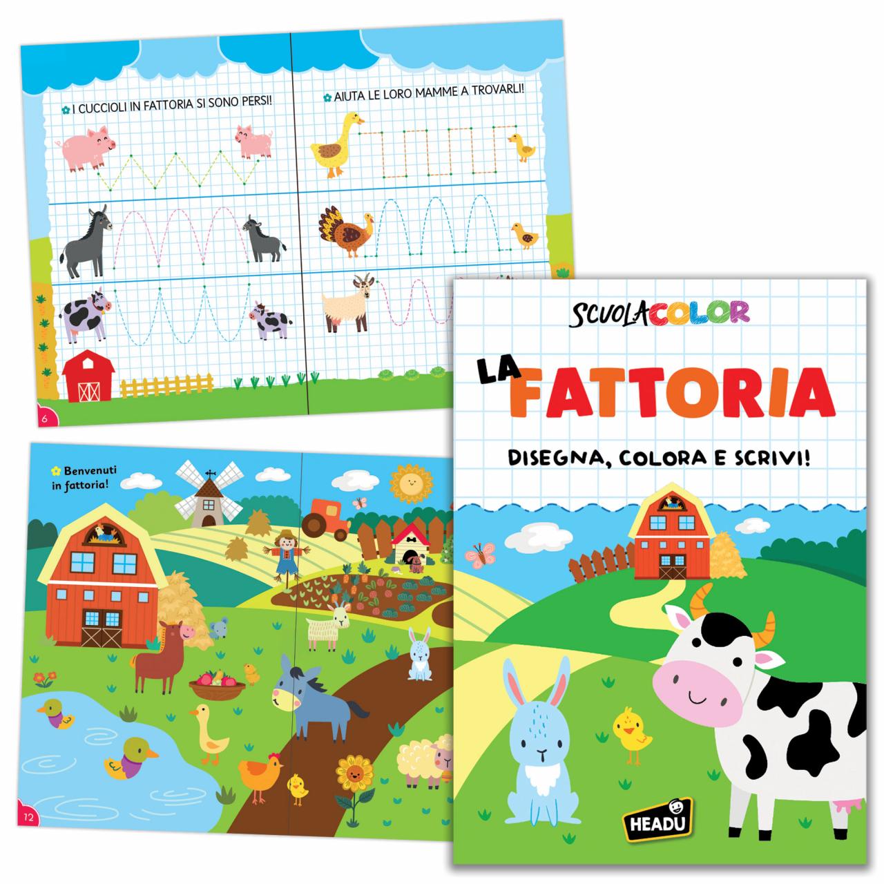 Albo Illustrato La Fattoria Disegna Colora e Scrivi 32 Pagine Headu