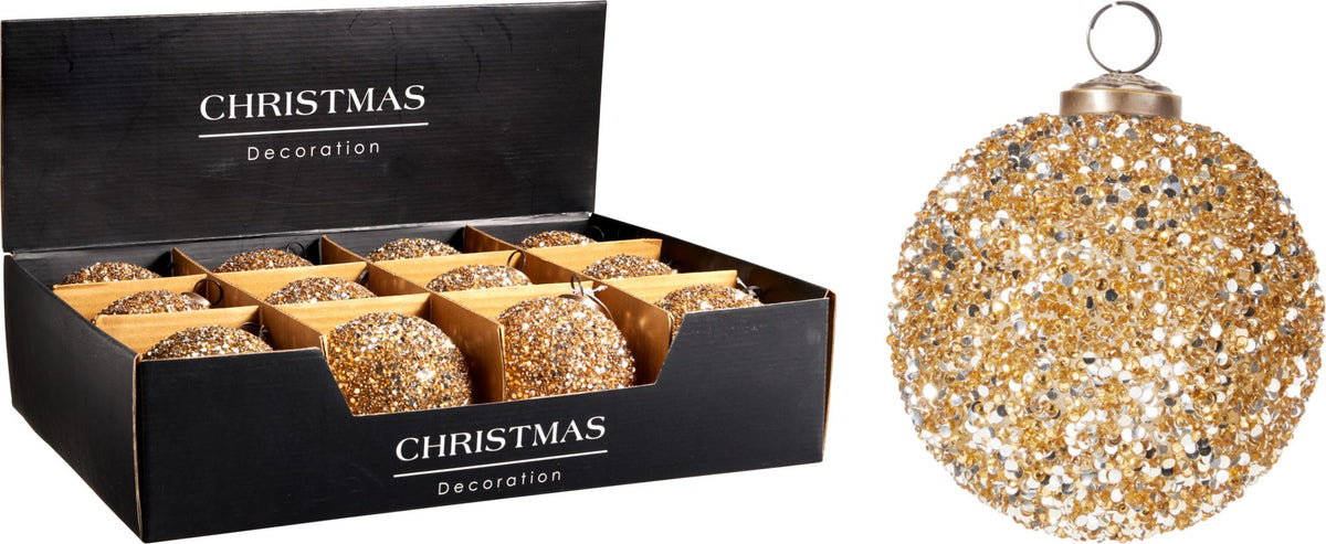 Pallina di Natale in vetro 10 cm oro PERAGA CHRISTMAS