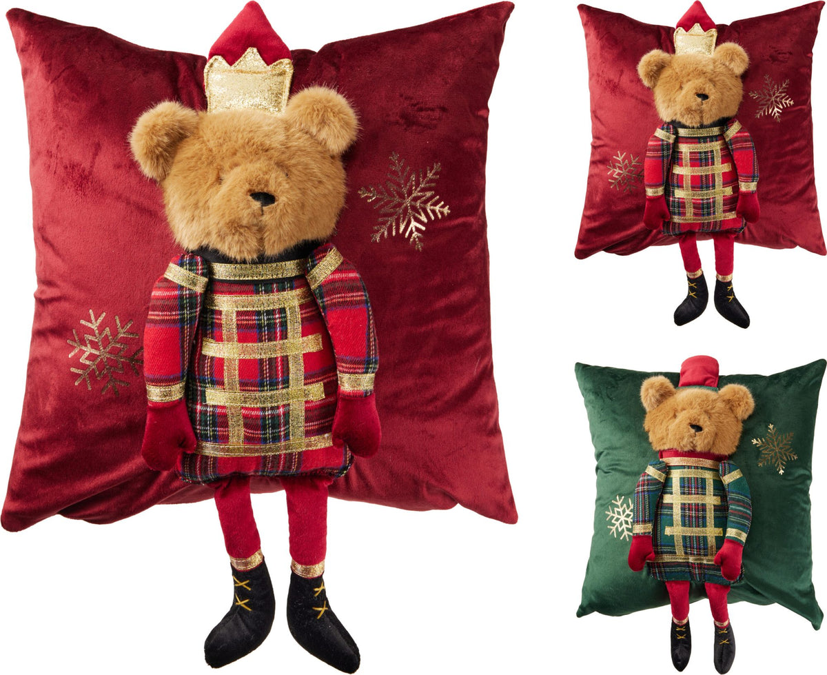 Cuscino con orso 40 x 40 cm modello assortito PERAGA CHRISTMAS