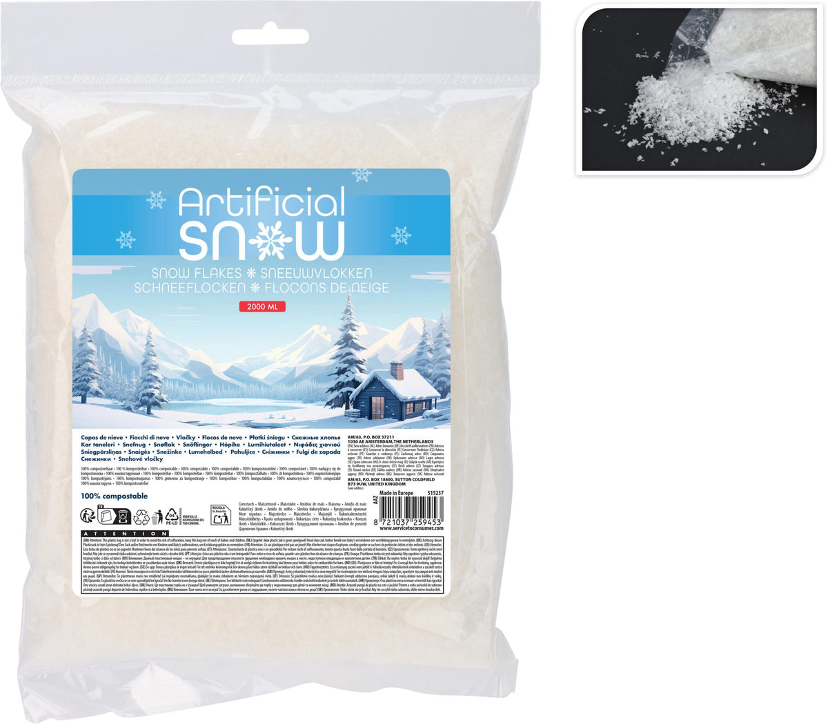 Neve artificiale bio 2000 ml PERAGA CHRISTMAS
