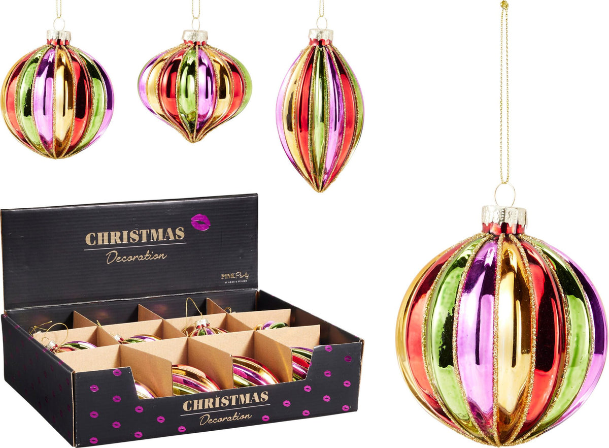 Pendente natalizio in vetro arcobaleno modello assortito PERAGA CHRISTMAS