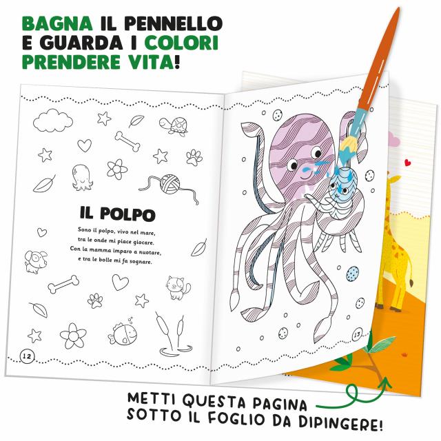 Libro da Colorare con Acqua I Cuccioli 24 pagine Headu