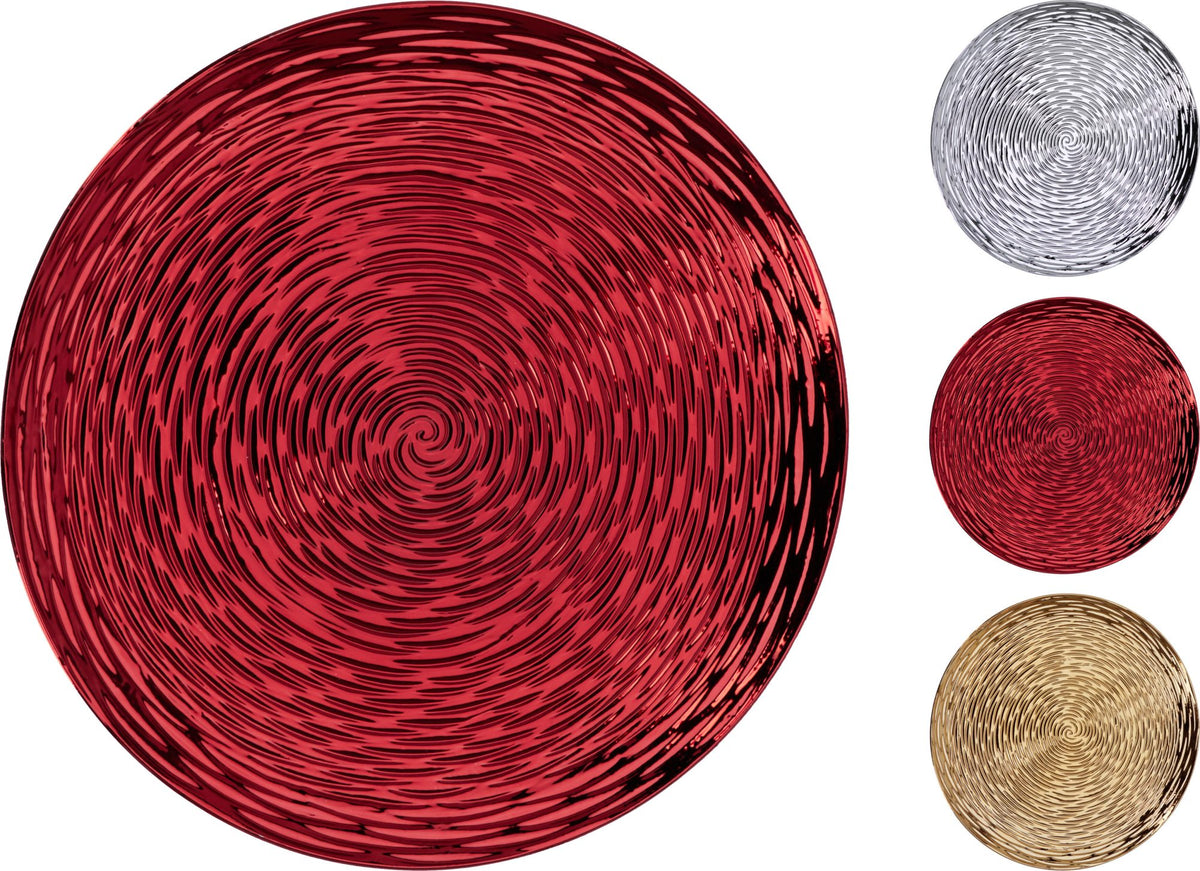Sottopiatto 40 cm rosso oro o viola modello assortito PERAGA CHRISTMAS