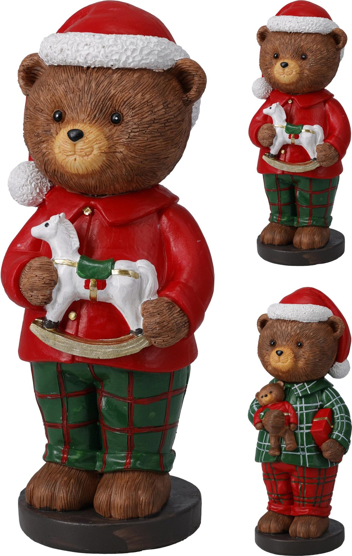 Stehender Bär aus Kunstharz 22 cm, sortierte Ausführungen PERAGA CHRISTMAS