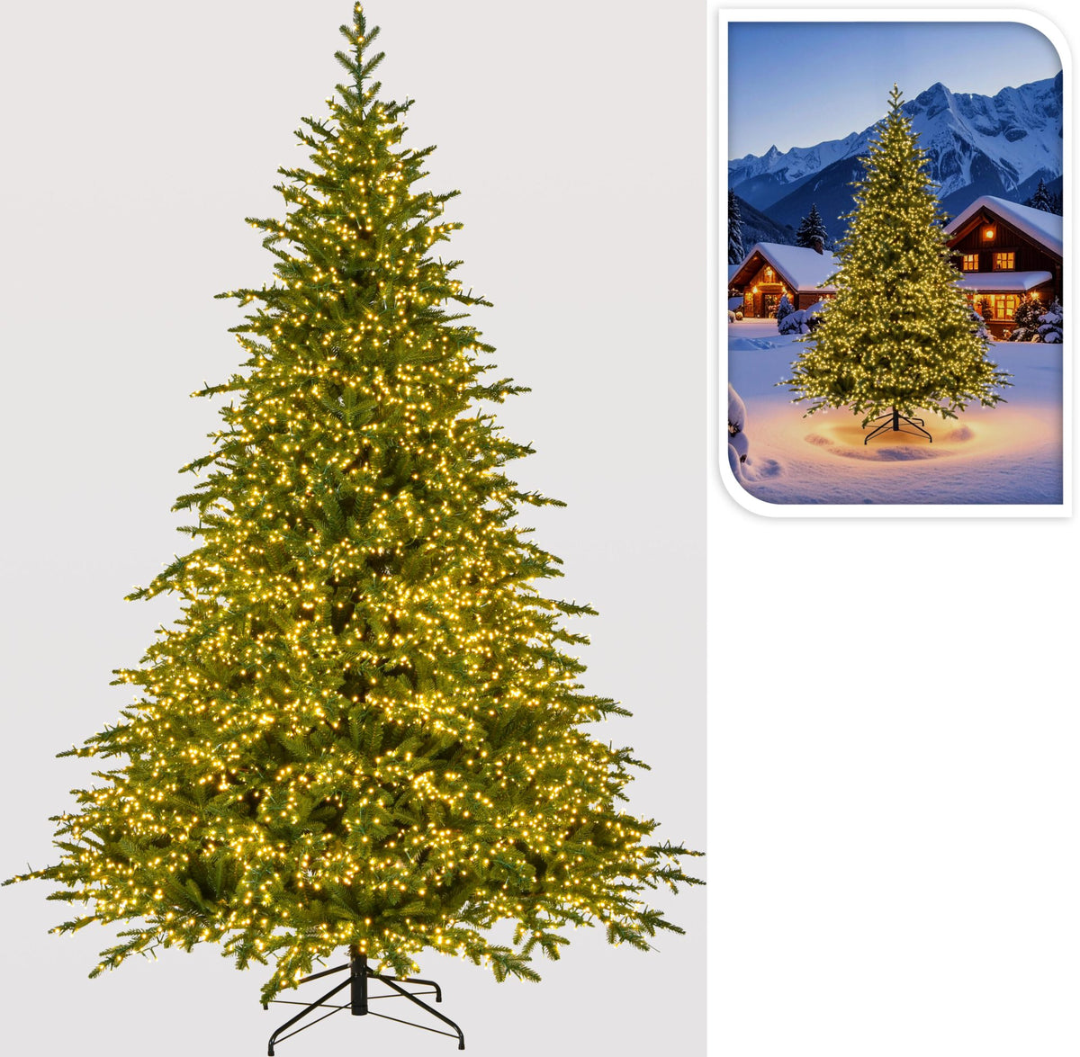 Albero di Natale 240 cm con 8200 LED PERAGA CHRISTMAS