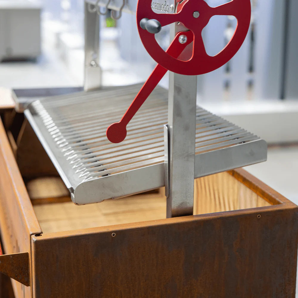 Griglia a carbone per asado argentino Brasa Corten Acciaio Corten 125kg Asamodo
