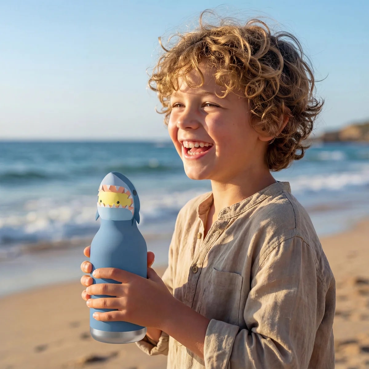 Borraccia per bambini in acciaio inox Bestie Squalo 460 ml - immagine 2