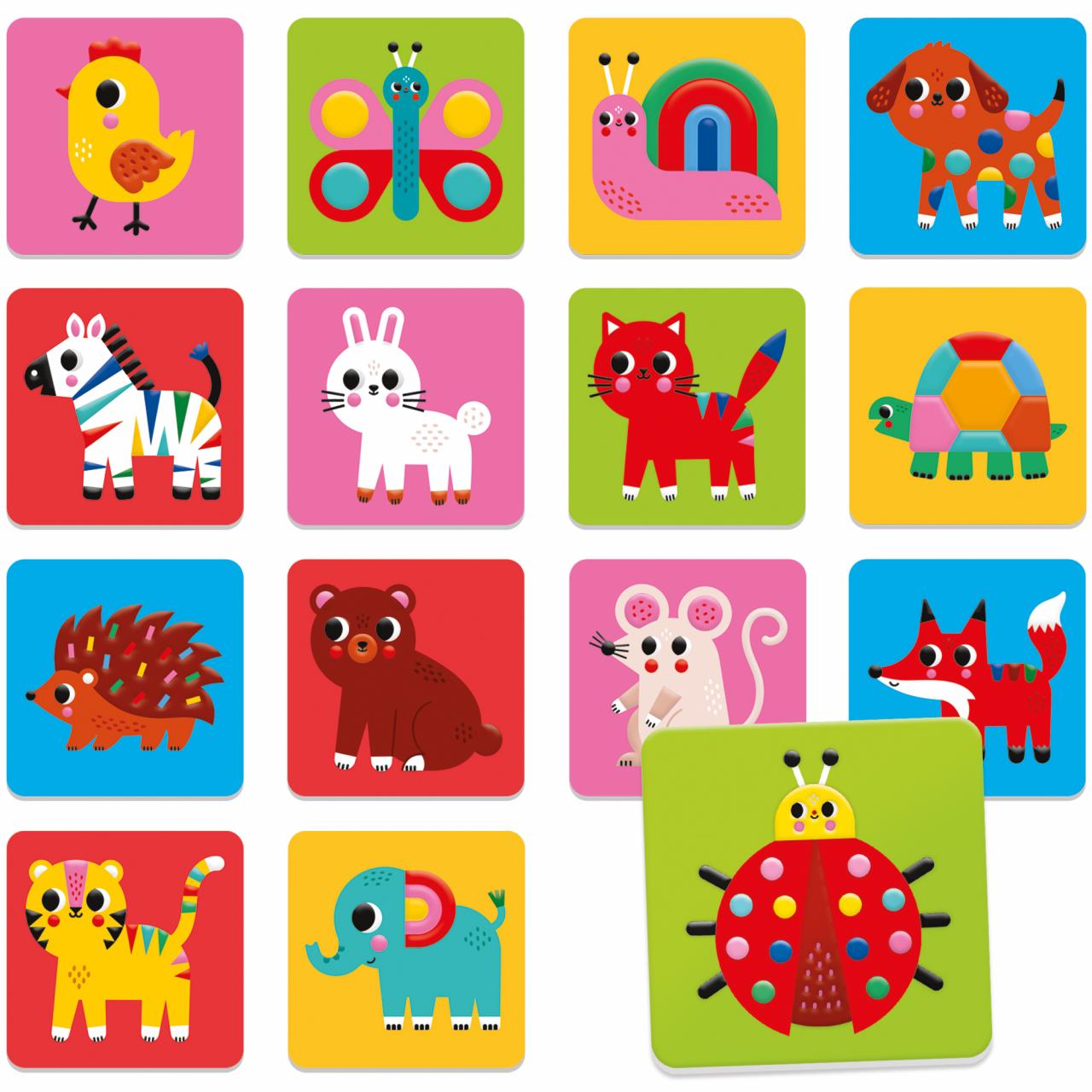 Gioco di Memoria Tattile Gigante 30 Tessere Multicolor Headu