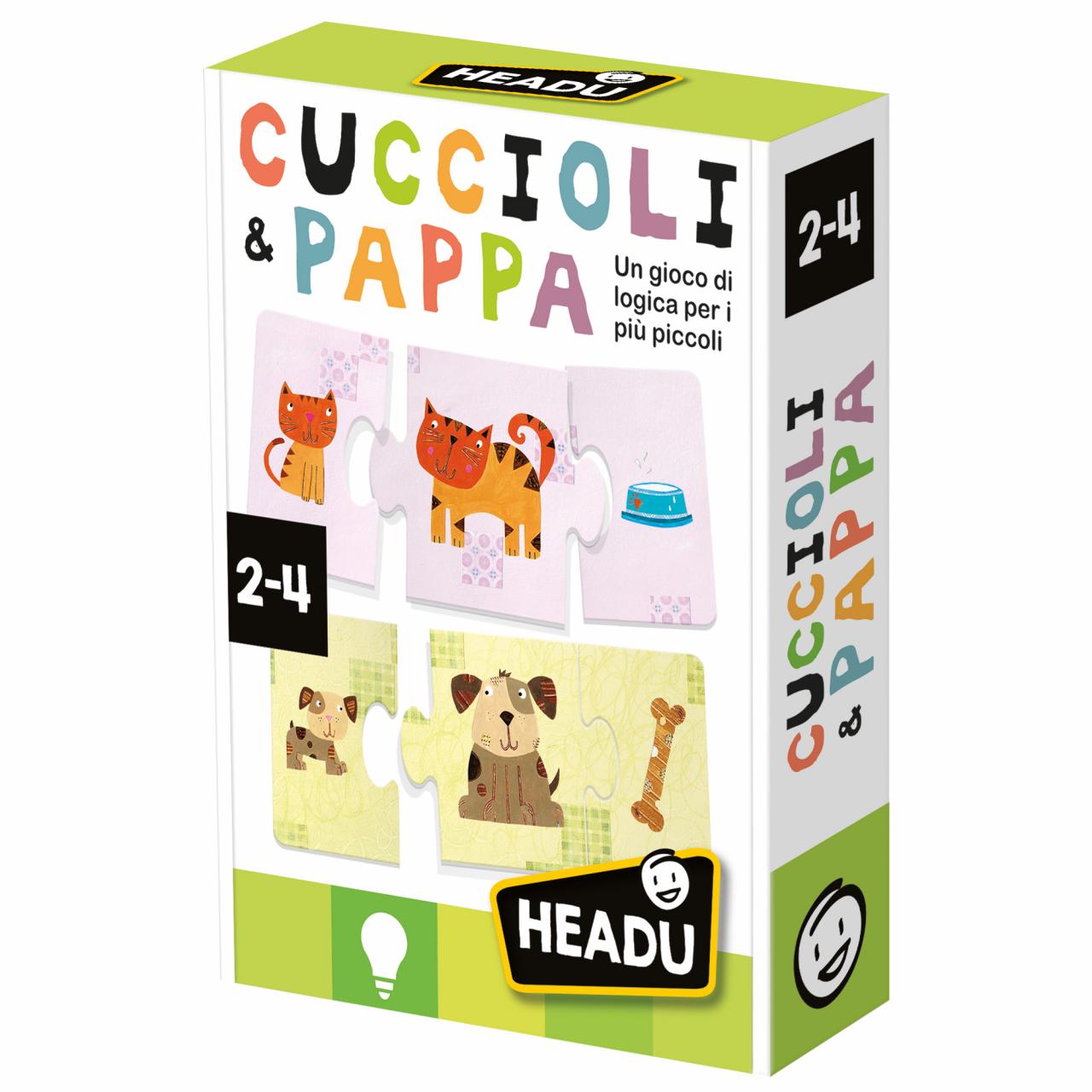 Gioco di Logica Cuccioli & Pappa 36 Tessere 2-4 Anni Headu