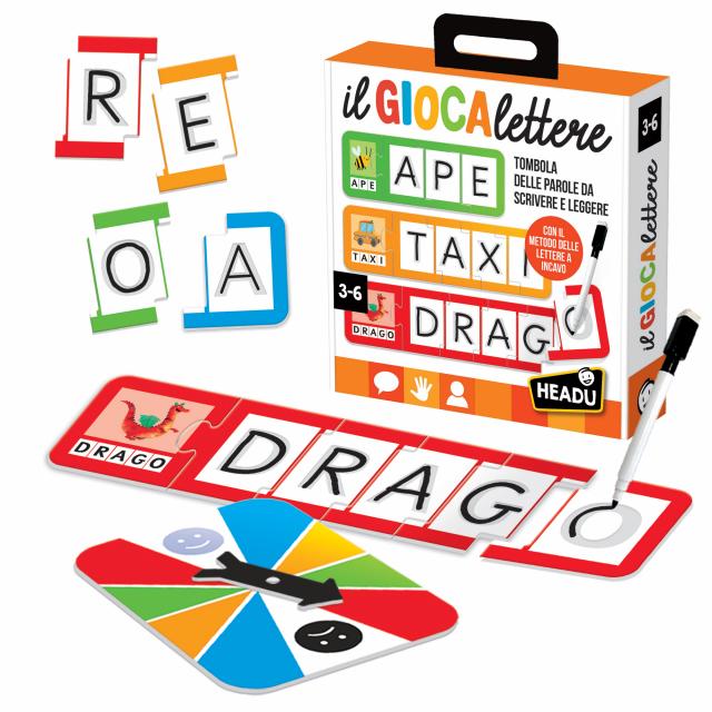 Gioco Educativo il GIOCAlettere Tombola delle Parole 3-6 Anni Headu