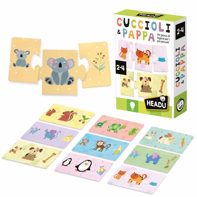 Gioco di Logica Cuccioli & Pappa 36 Tessere 2-4 Anni Headu
