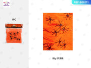 Ragnatela Halloween arancione con 8 ragni PartyGo