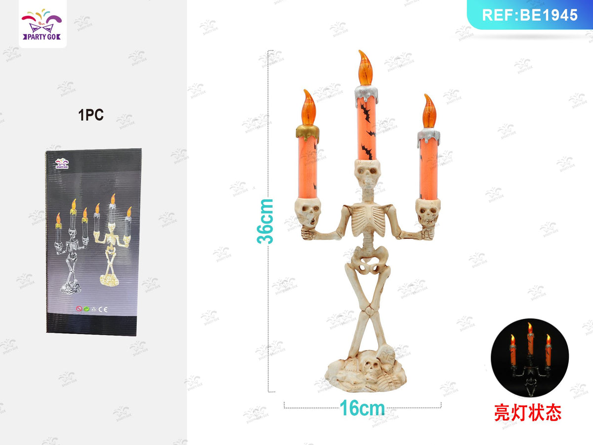 Candeliere Halloween a forma di teschio PartyGo