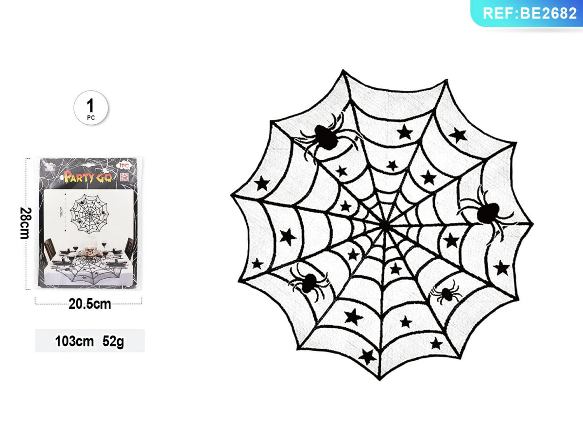 Tovaglia rotonda Halloween con pentagramma D102 cm PartyGo