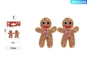 Orecchini natalizi omino di pan di zenzero 3 cm PartyGo
