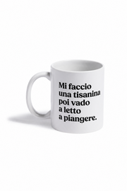Tazza Mug in Ceramica Bianca Mi Faccio Una Tisanina PERAGA HOME