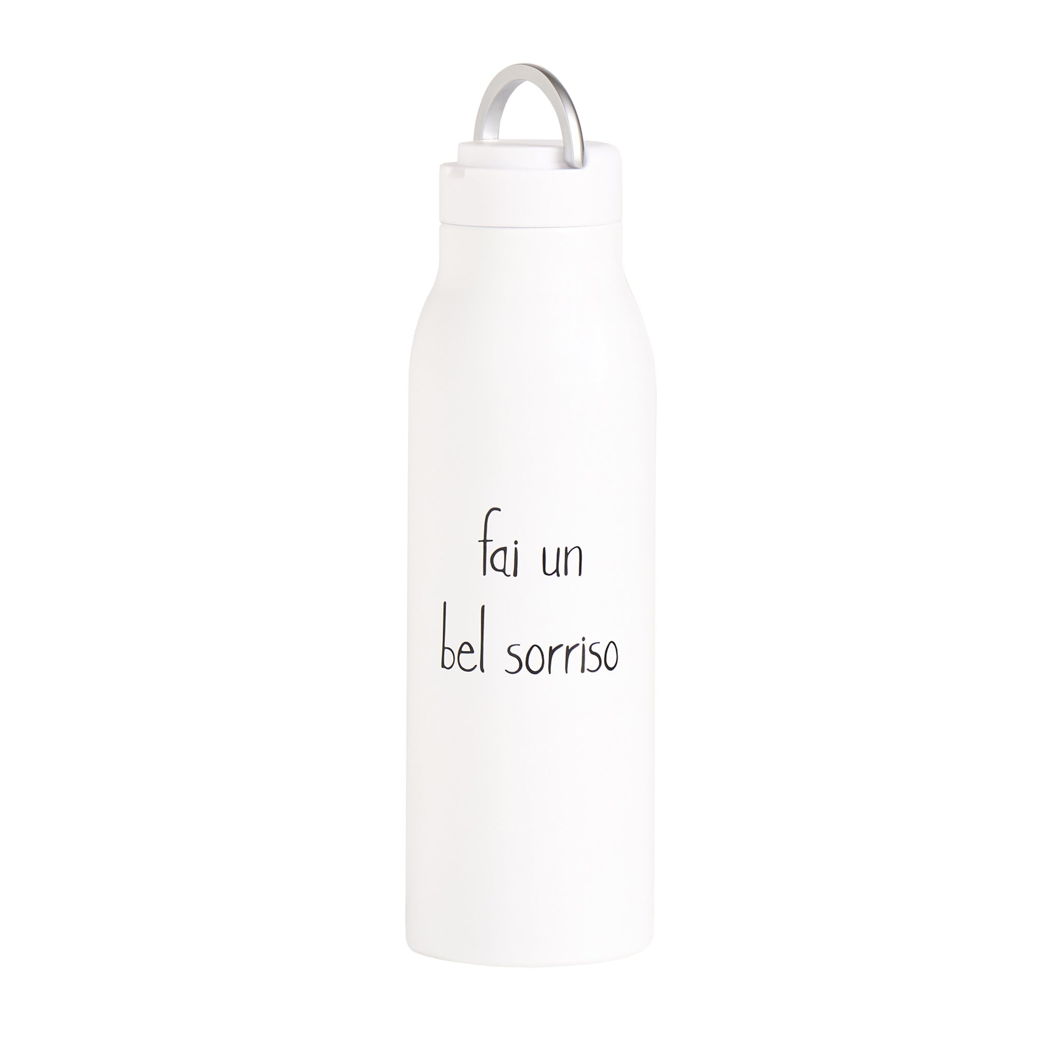 Borracca termica Fai un bel sorriso 0,5 l Bianco Simple Day