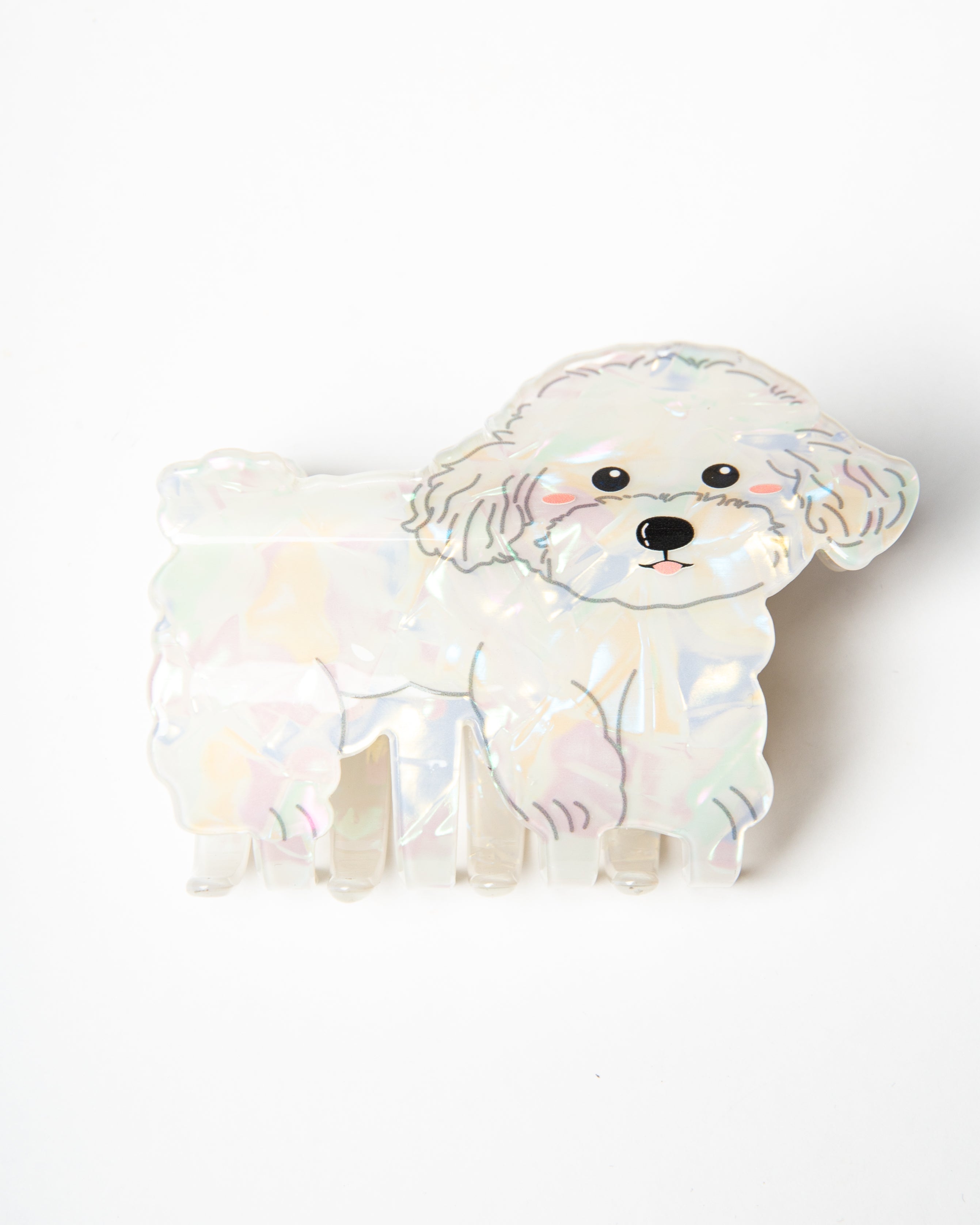 Pinza per Capelli Agata Dog Bianco Iridescente Blogo