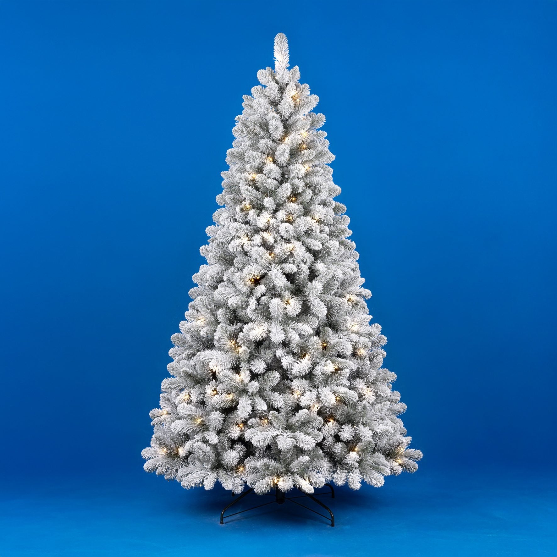 Albero di Natale floccato Colosseo Altezza 150cm Bianco