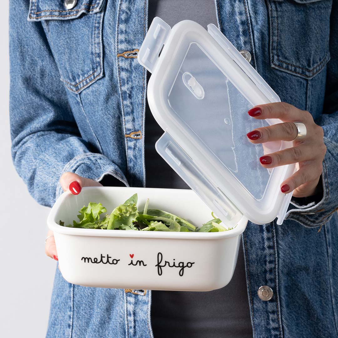 Contenitore in gres Metto in frigo 19.5x14.5x6cm bianco crema Simple Day
