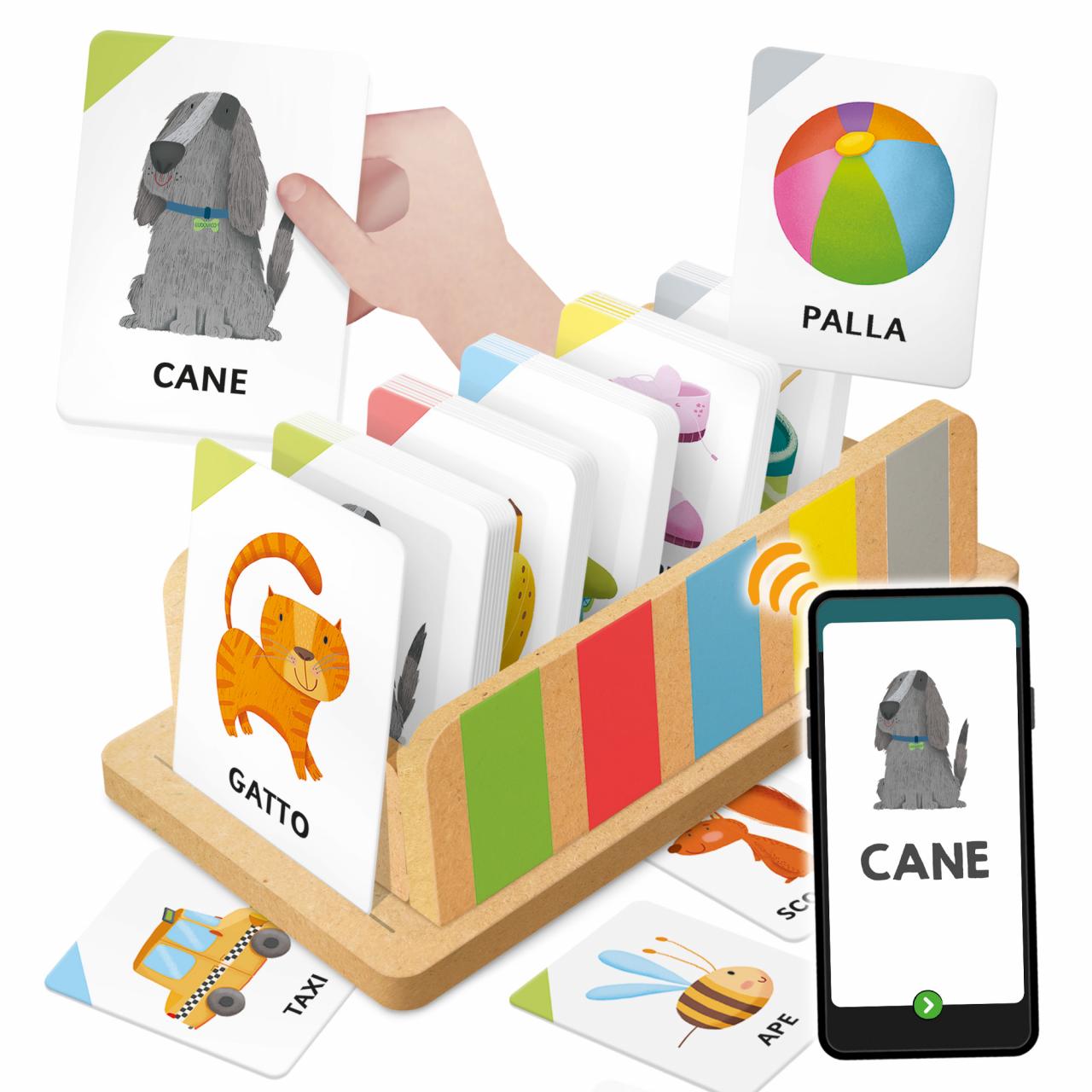 Cofanetto Flashcards 100 Parole Legno 2-4 Anni Headu
