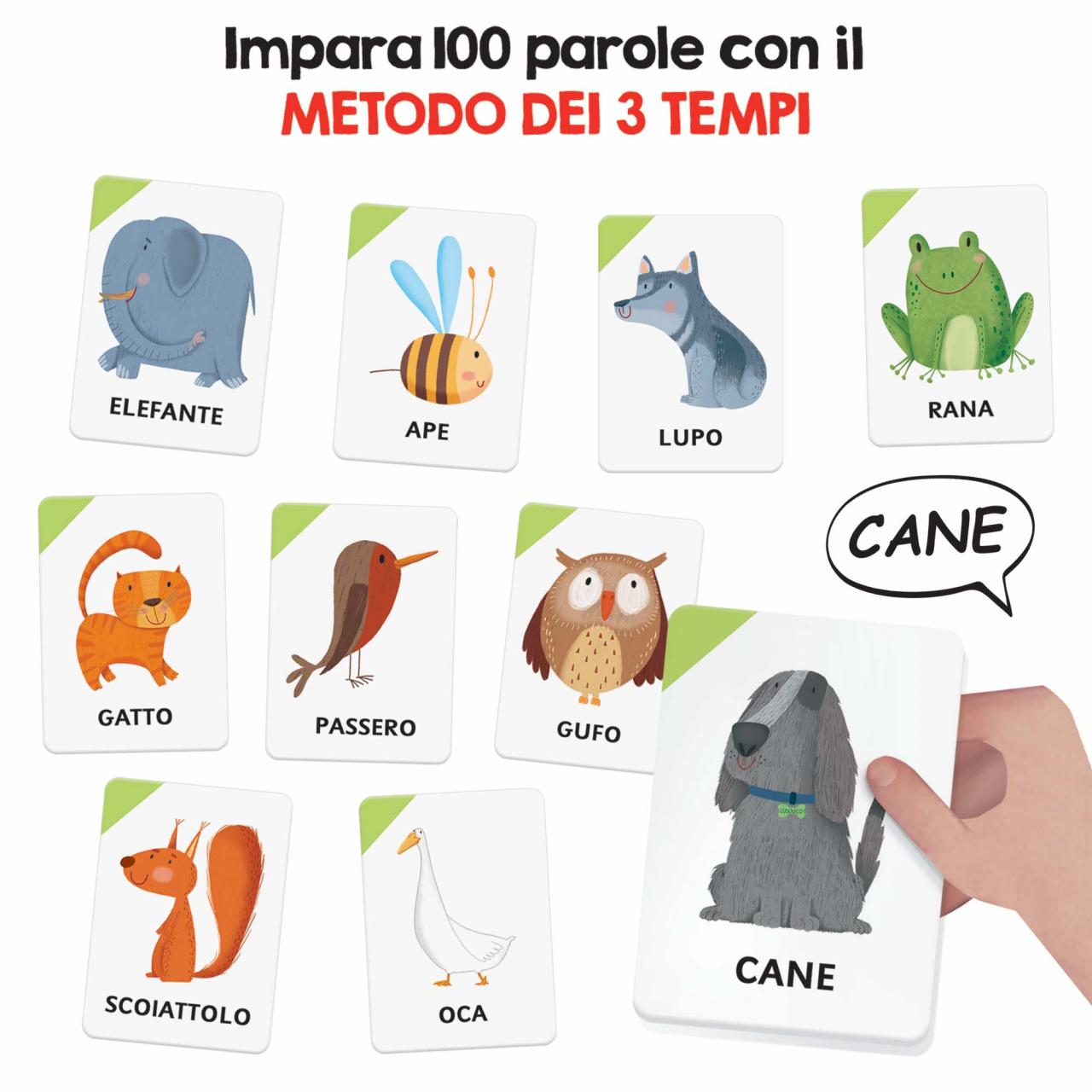 Cofanetto Flashcards 100 Parole Legno 2-4 Anni Headu