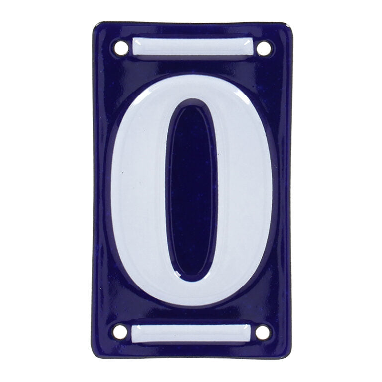 Numero Civico Smaltato 0 7x0.5x11.8 cm Colore Blu